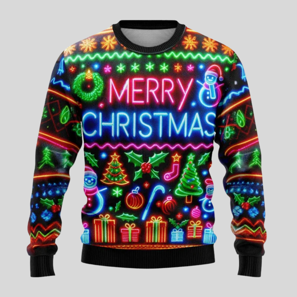 Unisex neon kersttrui