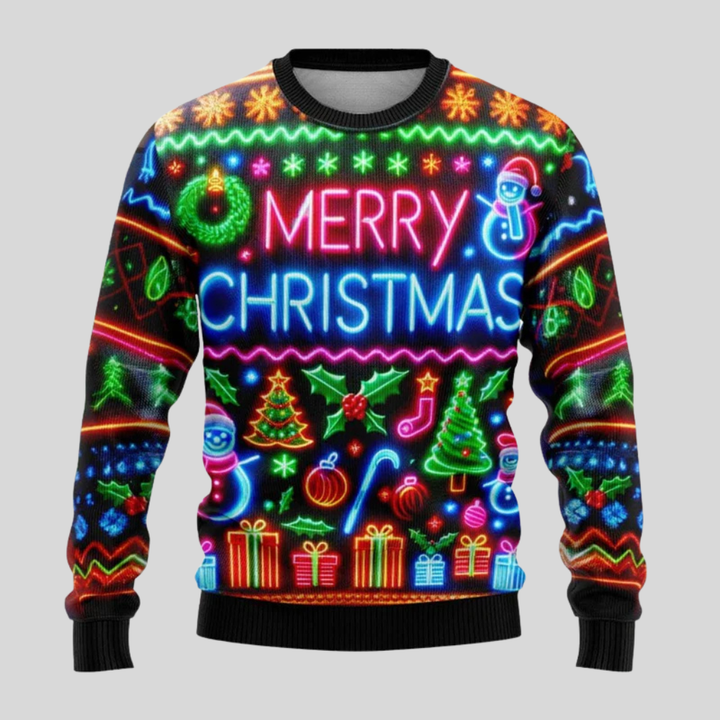 Unisex neon kersttrui