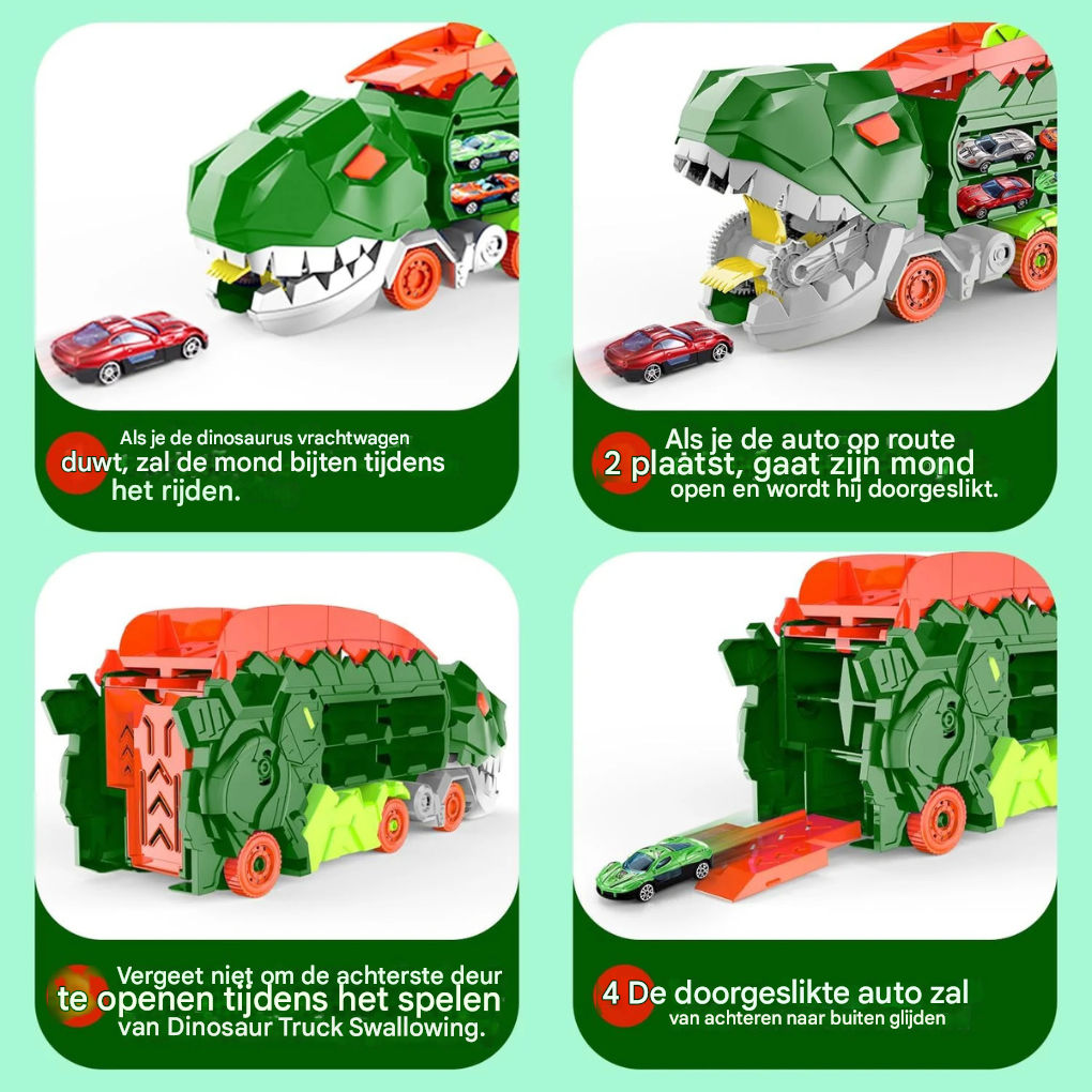 Dino City Transporter – racebaan & transformeerbare truck