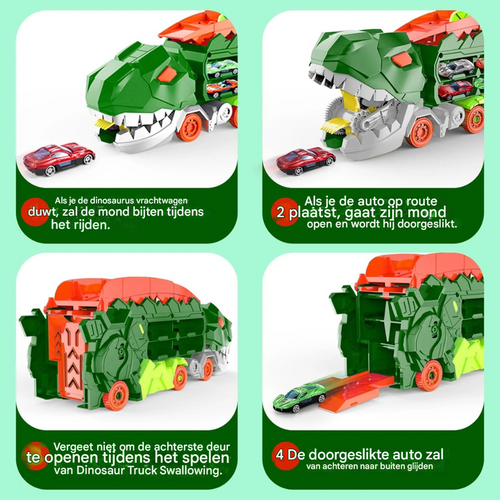Dino City Transporter – racebaan & transformeerbare truck