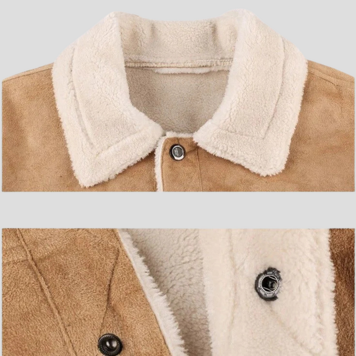 Suède bikerjack voor heren