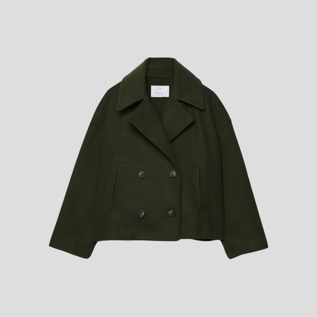 Chique korte jas met dubbele knoopsluiting