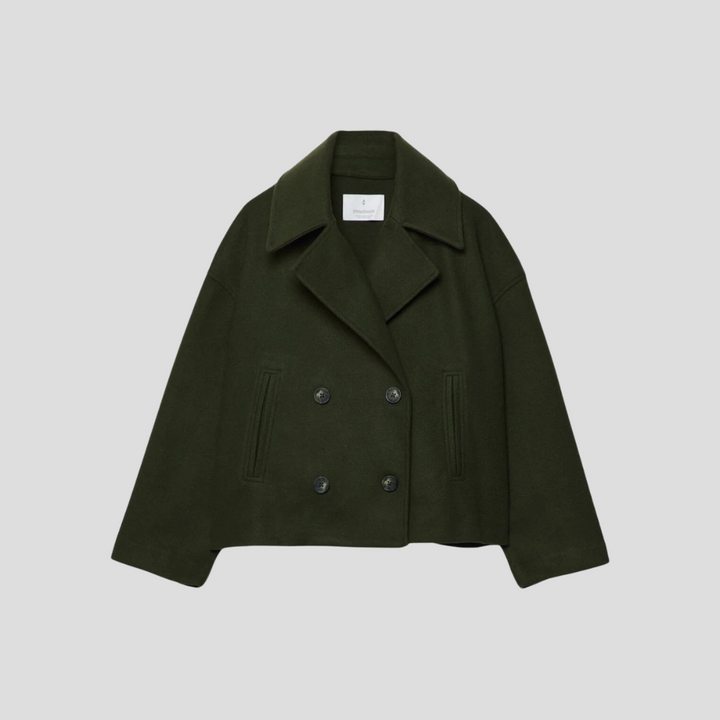 Chique korte jas met dubbele knoopsluiting