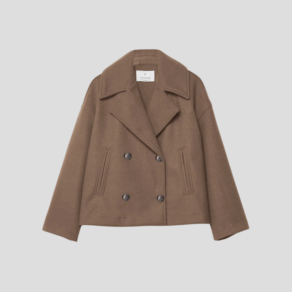 Chique korte jas met dubbele knoopsluiting