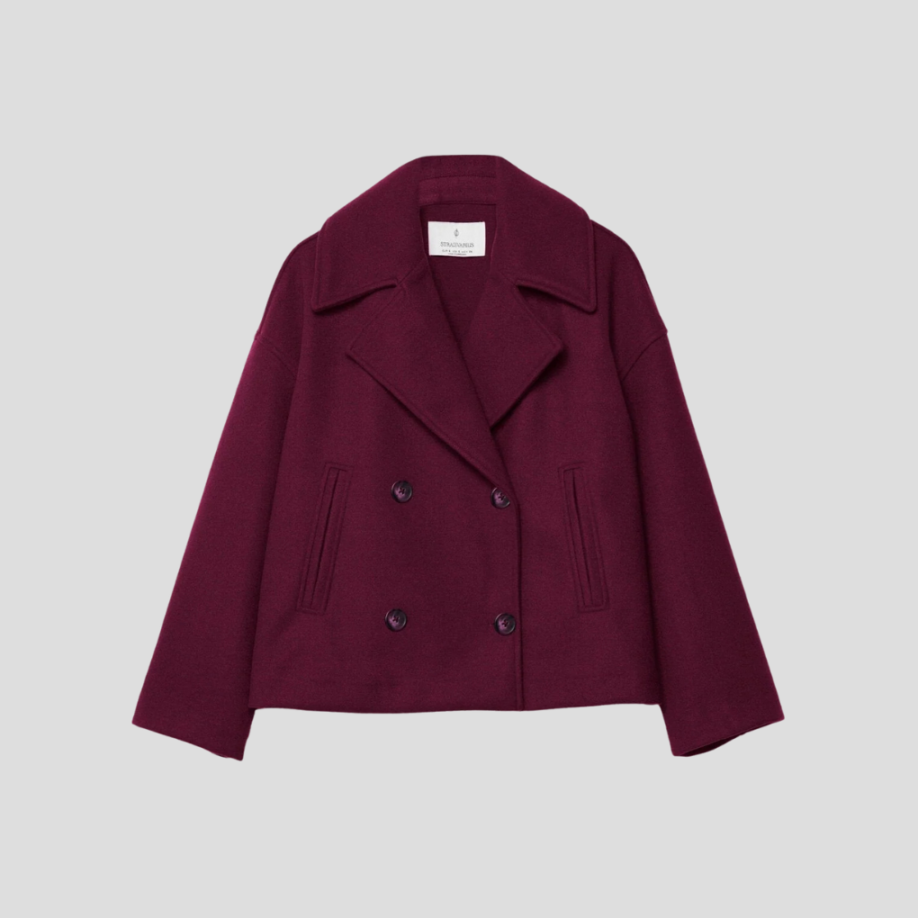 Chique korte jas met dubbele knoopsluiting