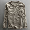 Vintage katoenen shirt met lange mouwen en ronde hals