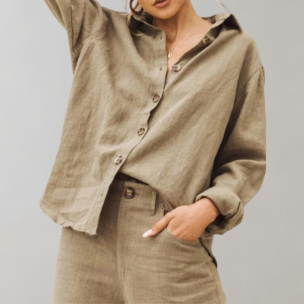 Vintage linnen blouse voor dames