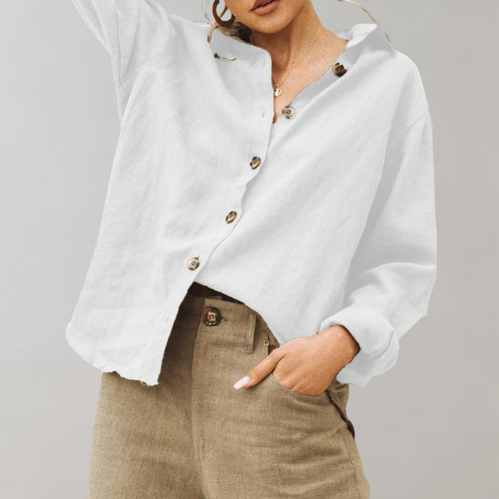 Vintage linnen blouse voor dames