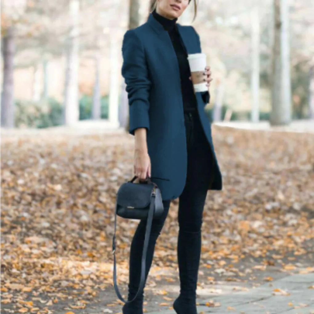 Winterjas met opstaande kraag voor dames - elegante overlaag met klassieke warmte