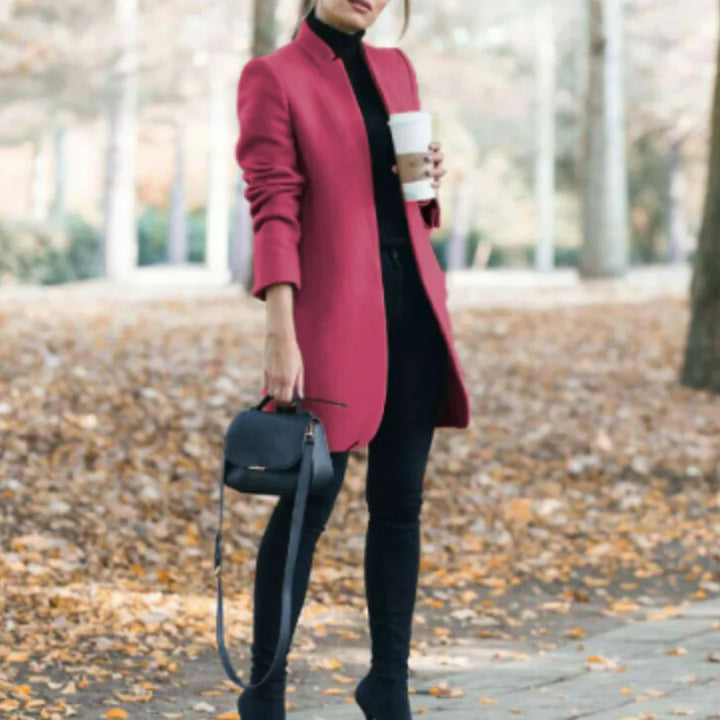 Winterjas met opstaande kraag voor dames - elegante overlaag met klassieke warmte