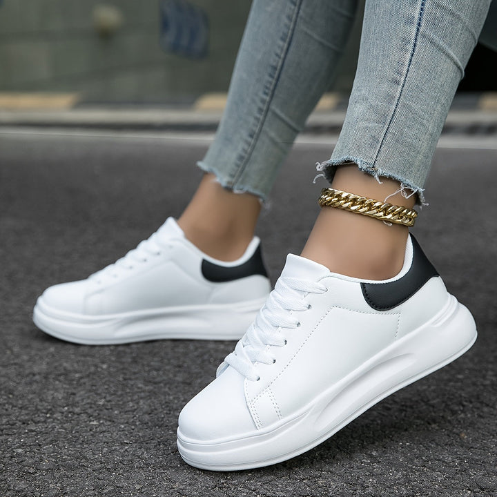 Witte leren sneakers voor dames