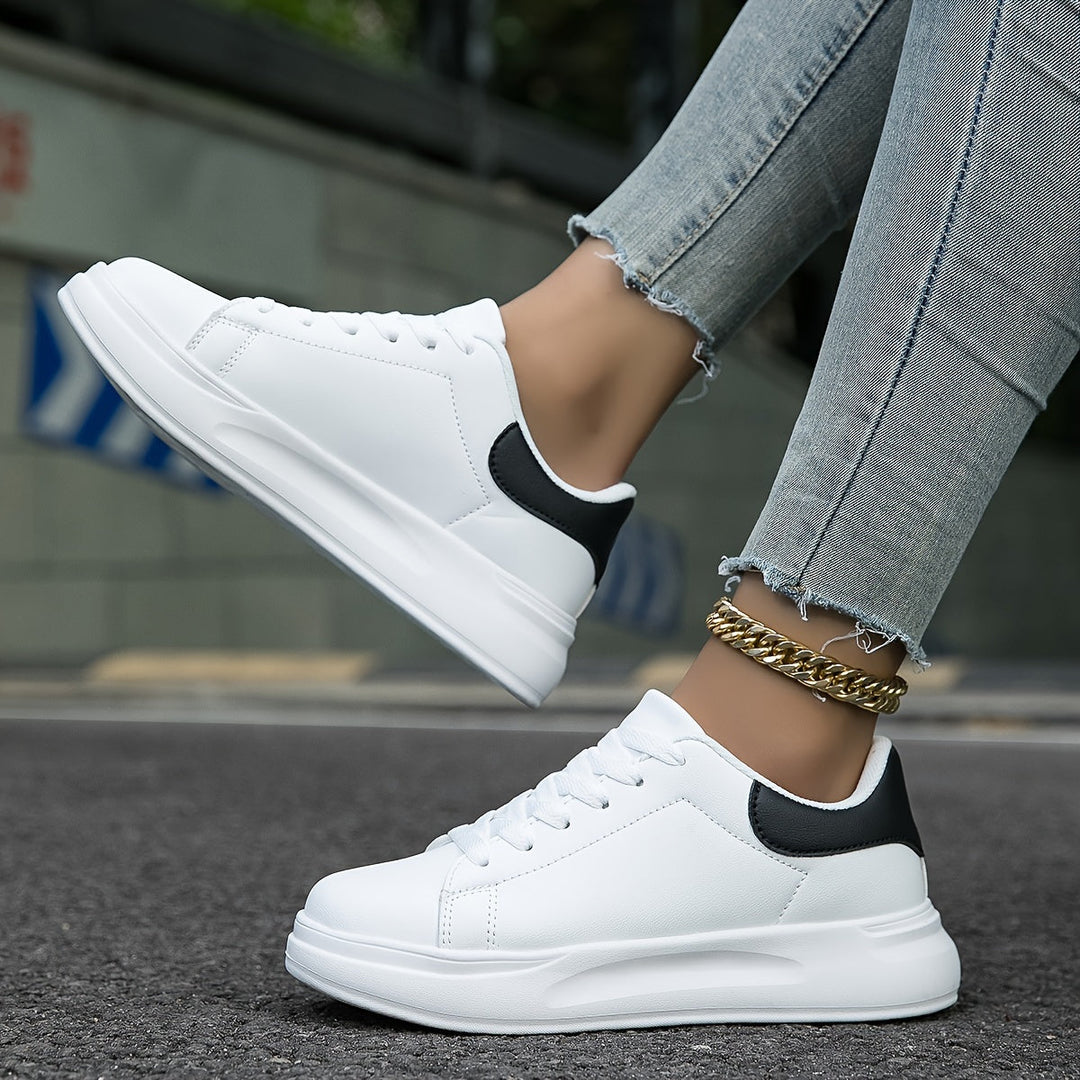 Witte leren sneakers voor dames