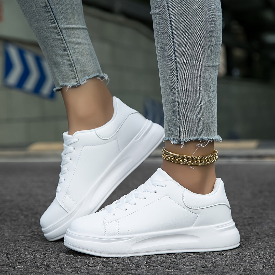 Witte leren sneakers voor dames