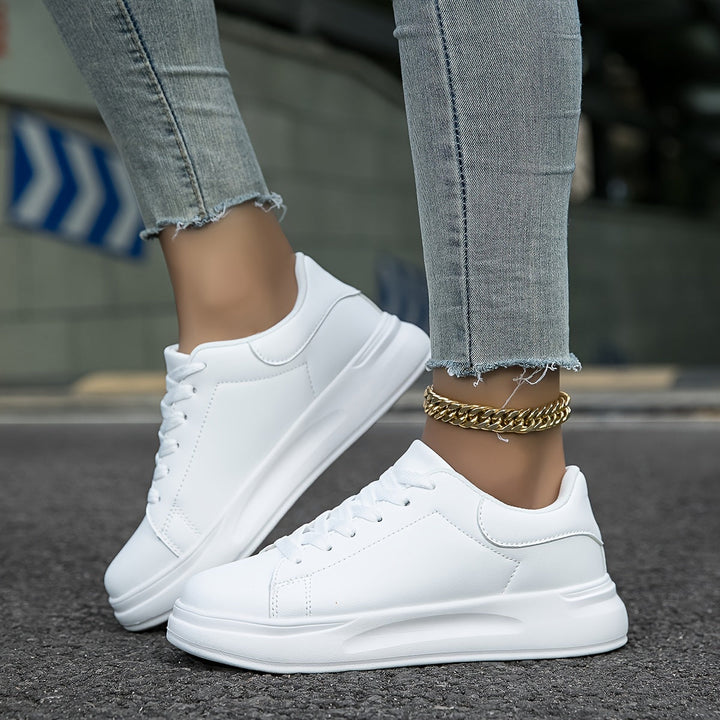 Witte leren sneakers voor dames