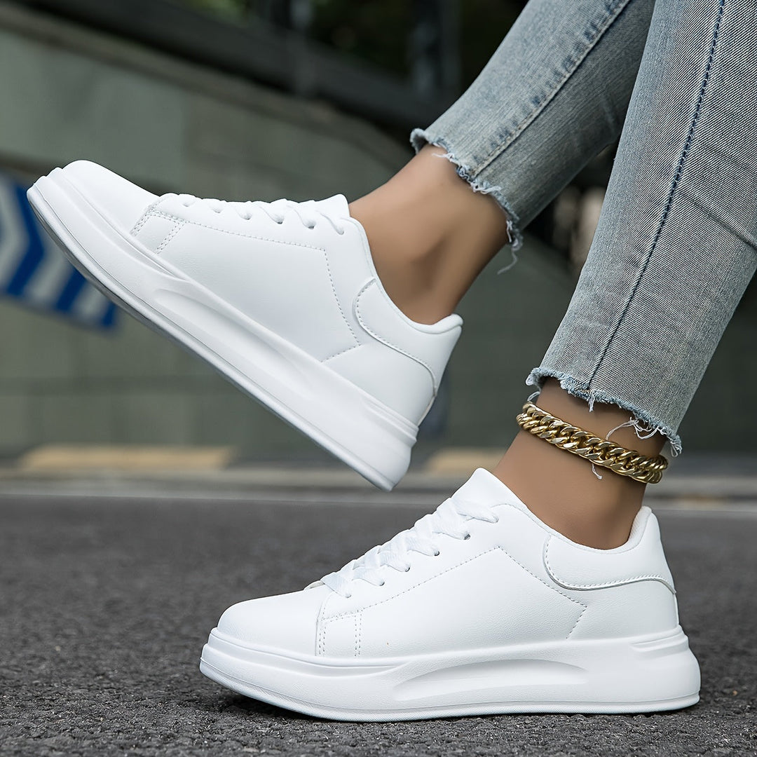 Witte leren sneakers voor dames