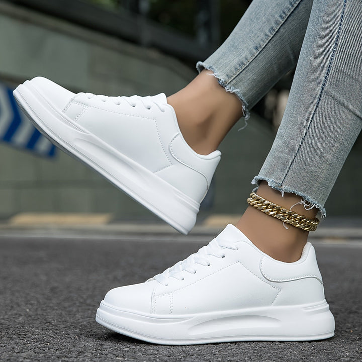 Witte leren sneakers voor dames