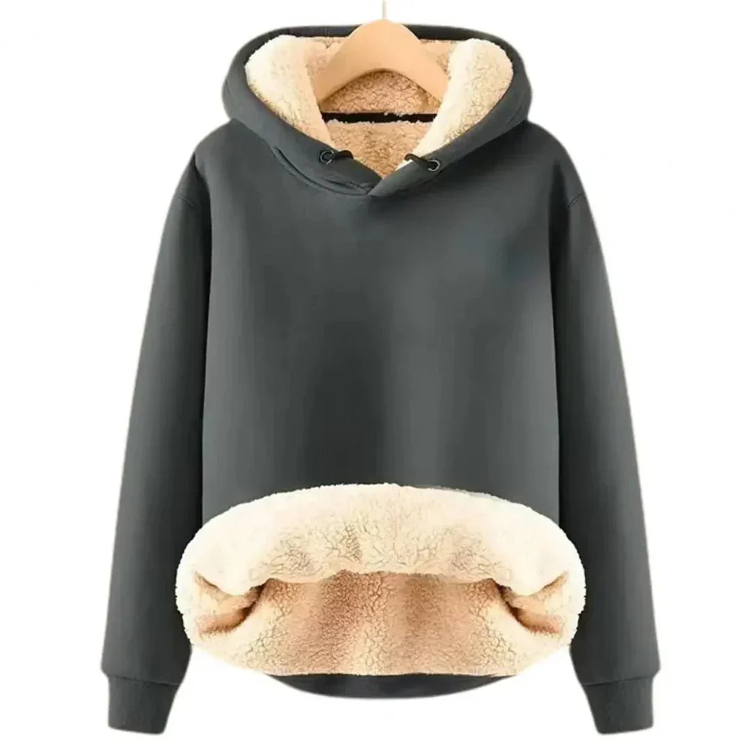 Zachte en warme dameshoodie met comfortabele fleecevoering