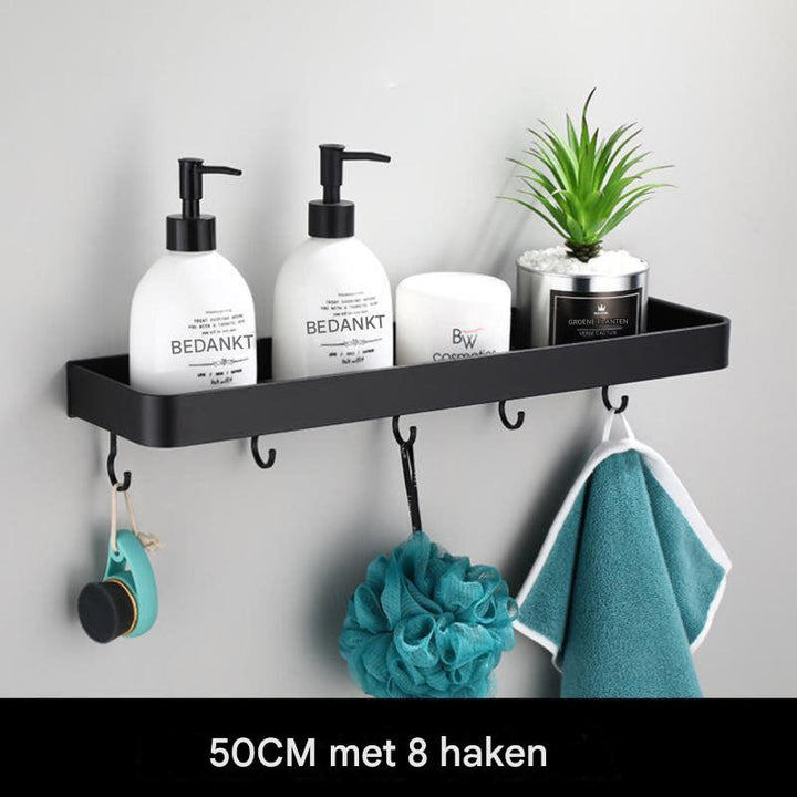 Zwarte aluminium wandplank