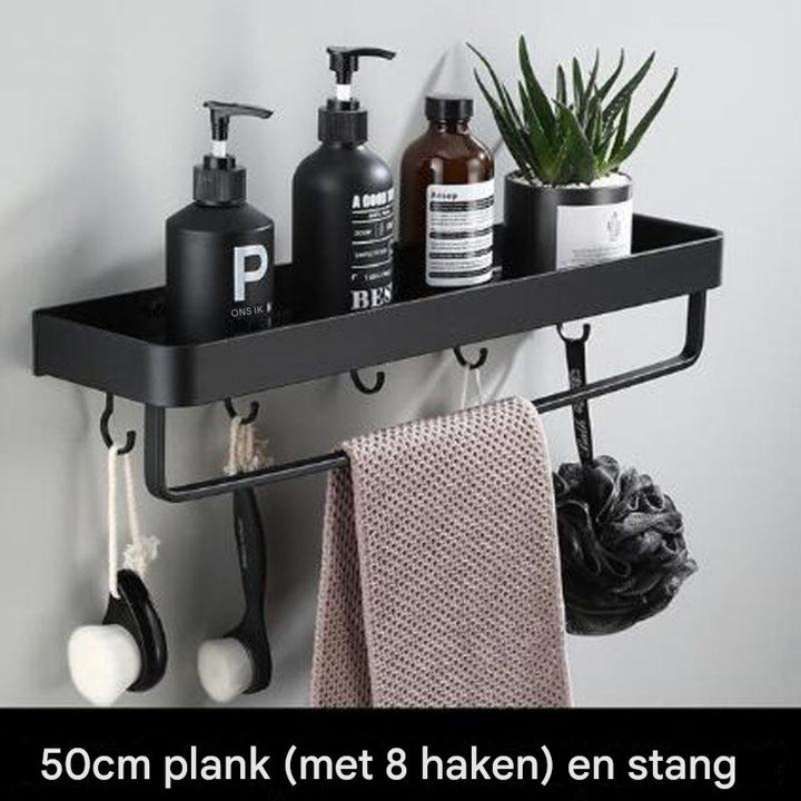 Zwarte aluminium wandplank