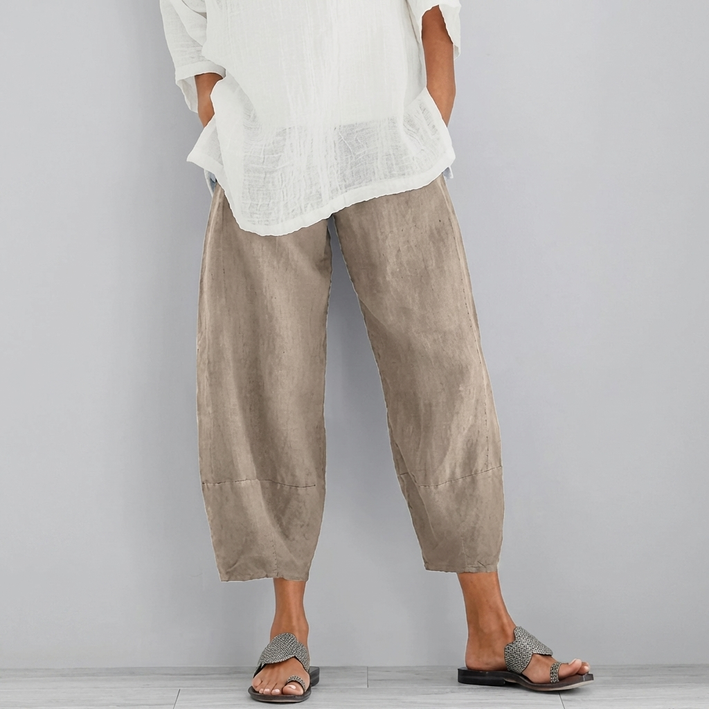 Elegante satijnen broek met wijde pijpen