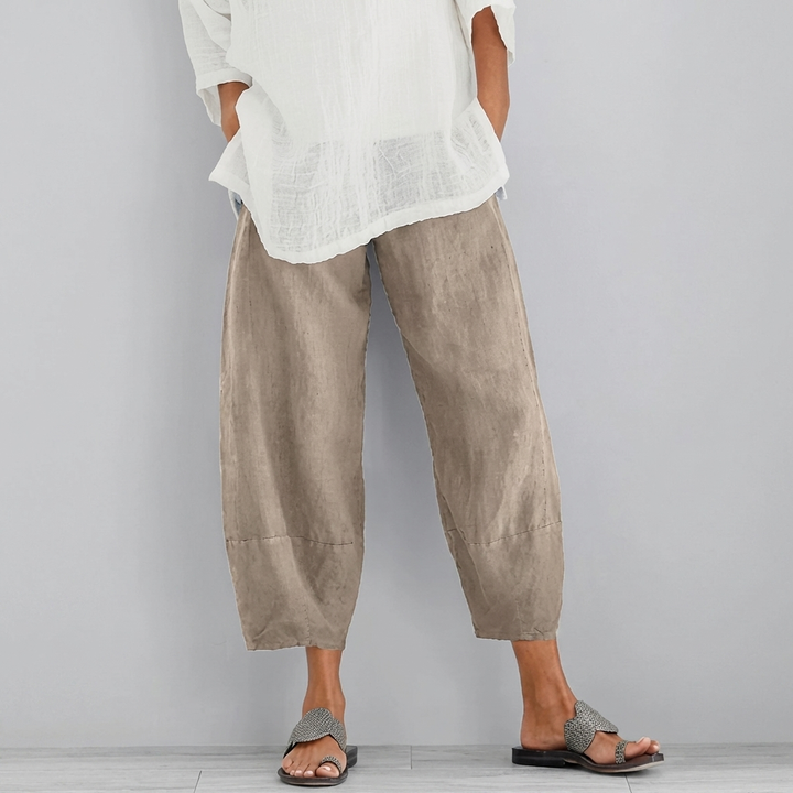 Elegante satijnen broek met wijde pijpen